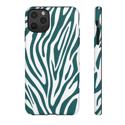 Graphic Teal Tiger Print Phone Case