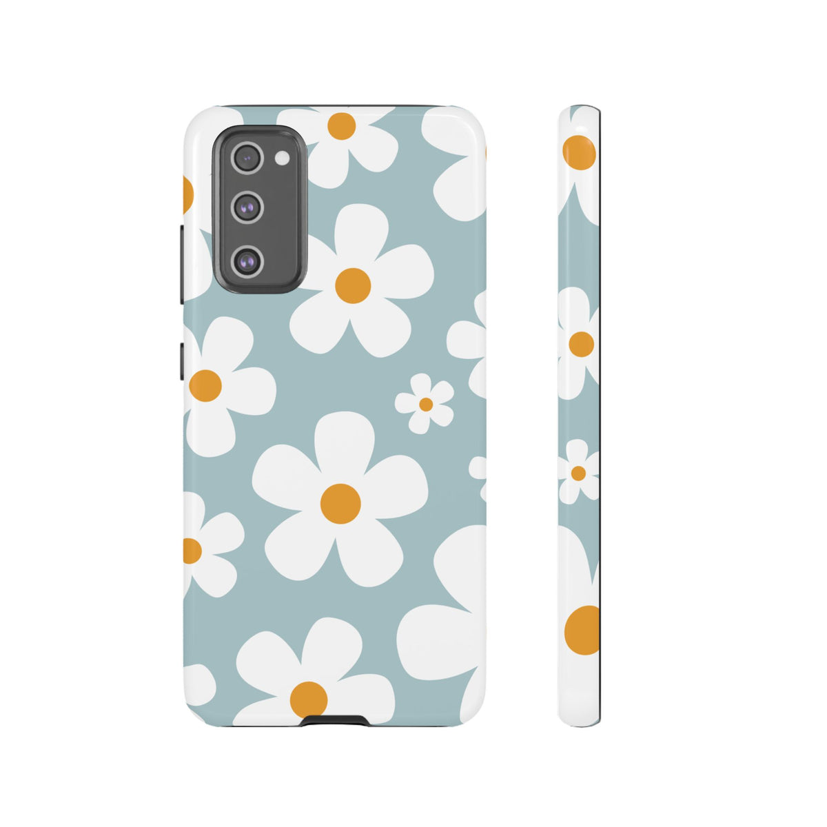 Cute Blue Daisy Pattern Phone Case - Blue Phone Case - Samsung Galaxy S20 FE / Glossy