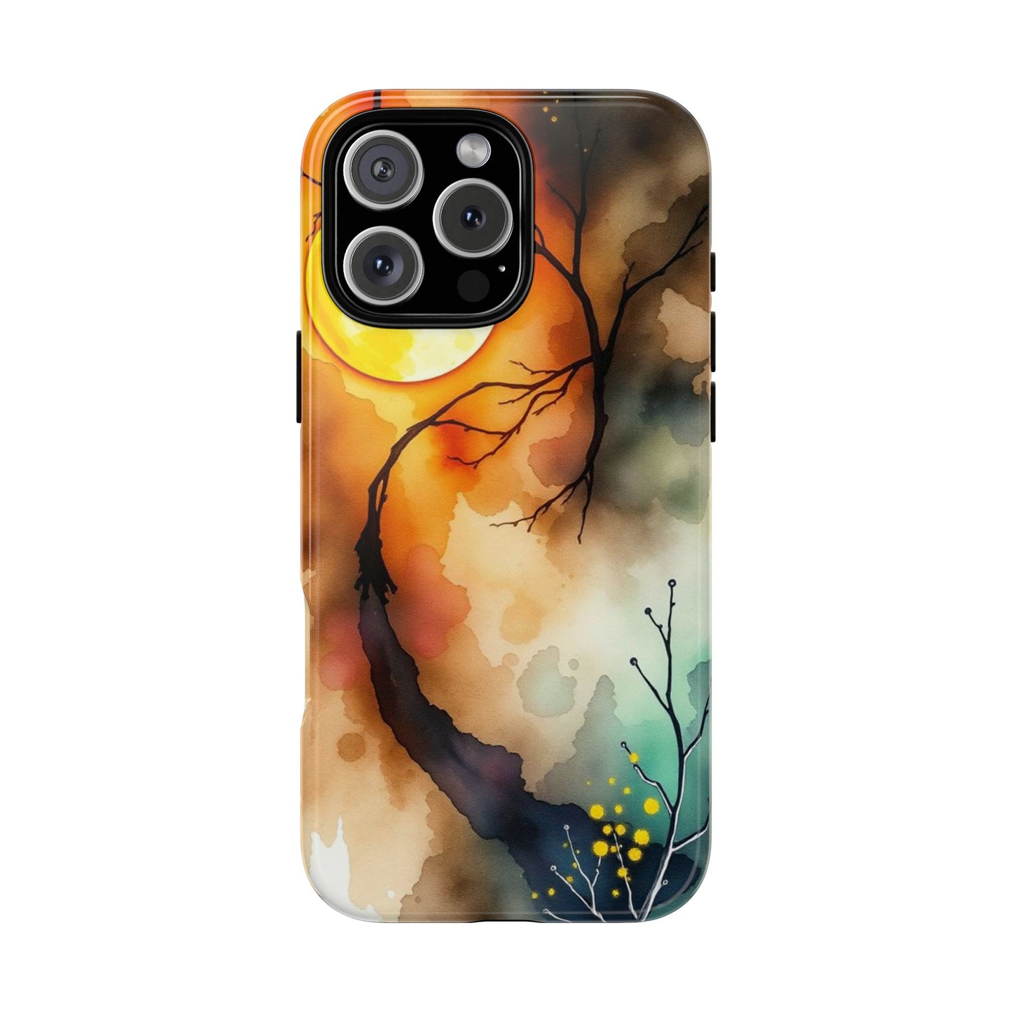 iPhone 16 Pro Max / Glossy Phone Case - Abstract Watercolour Gothic Scene Phone Case