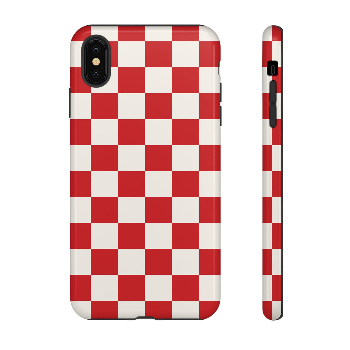 Red Checked Pattern Phone Case - Red Phone Case - iPhone XS MAX / Glossy