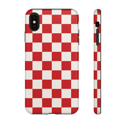 Red Checked Pattern Phone Case - Red Phone Case - iPhone XS MAX / Glossy