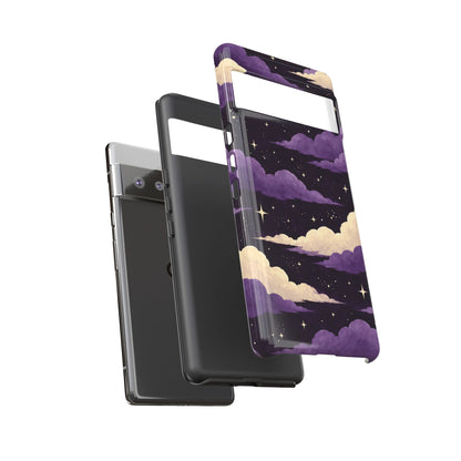 Illustrated Purple Clouds & Stars Phone Case