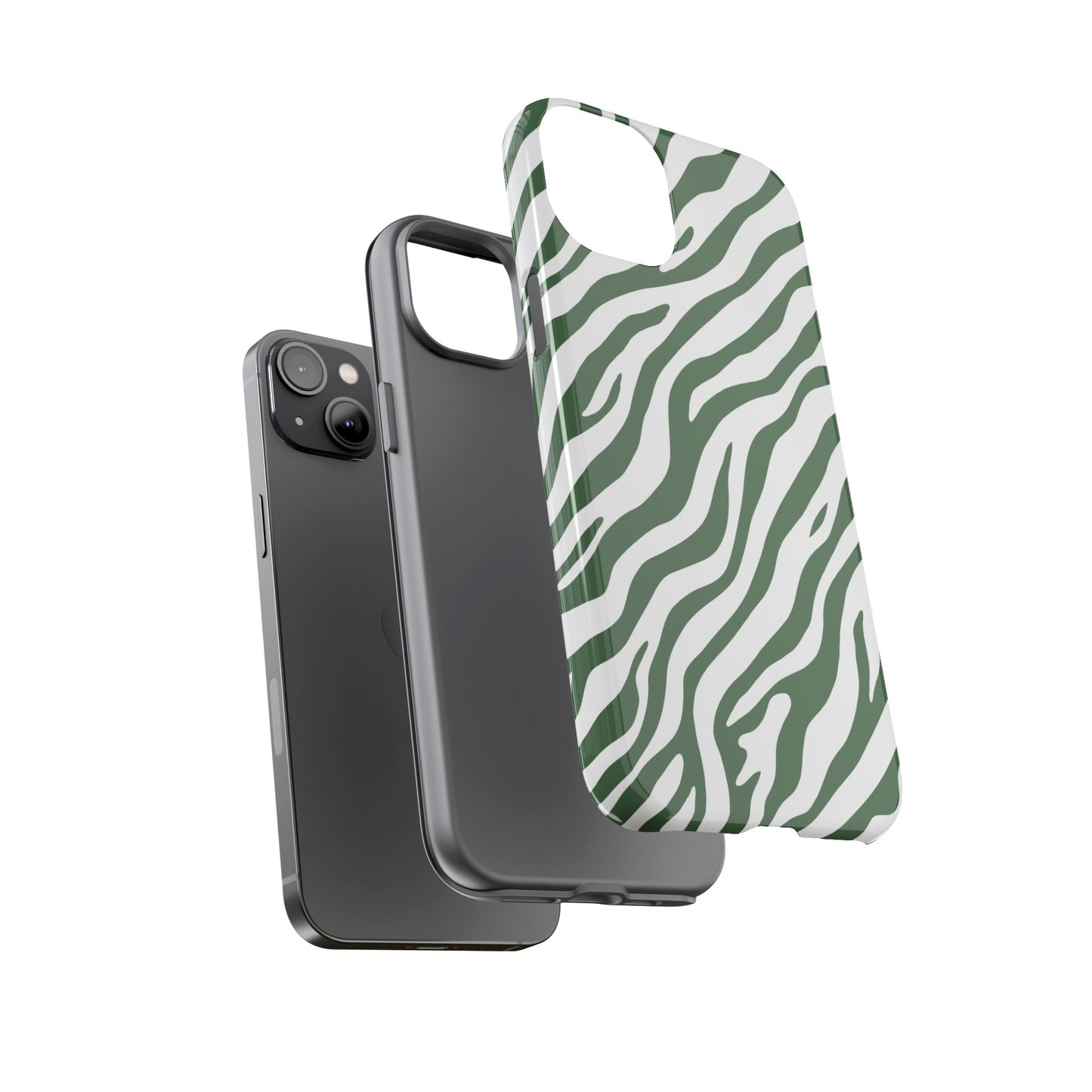 Stylish Sage Zebra Print Phone Case