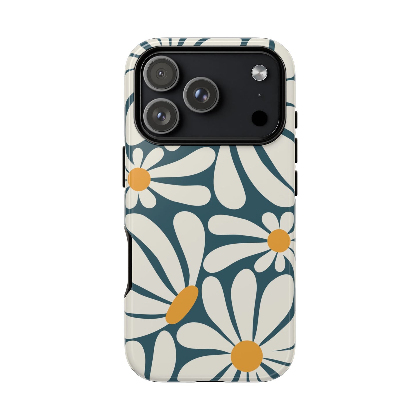Phone Case - Retro Blue Daisy Pattern Phone Case