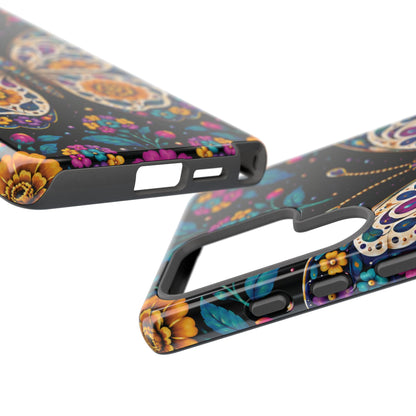 Vibrant Purple and Teal Calavera Butterfly Phone Case - Multicolor Phone Case