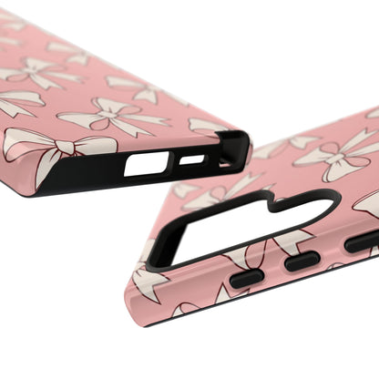 Chic Blush Pink Bow Pattern Phone Case