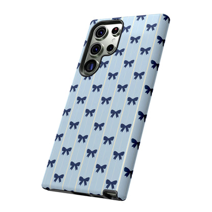 Retro Navy Blue Bow Pattern Phone Case