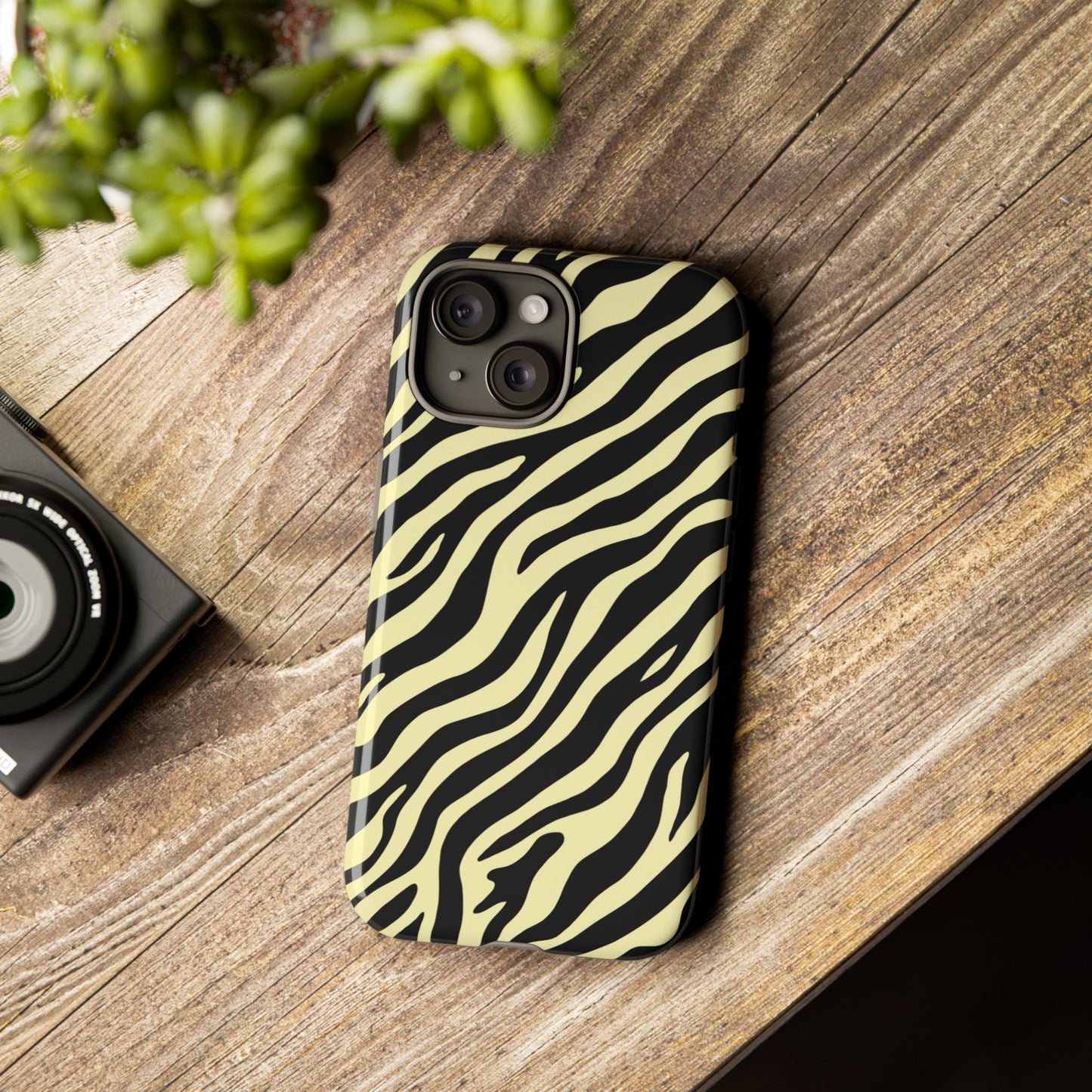 Stylish Neutral Zebra Print Phone Case