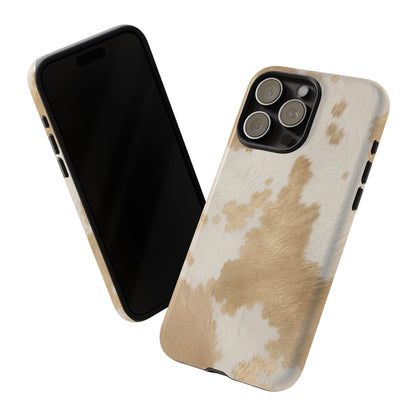 Elegant Champagne Cow Print Phone Case