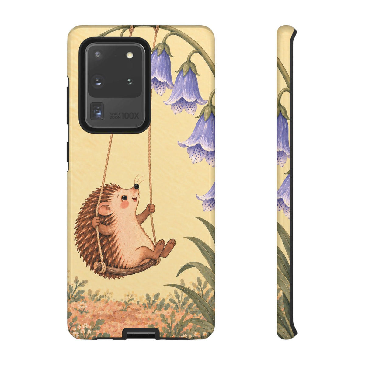 Whimsical Buttercream Hedgehog and Bluebell Phone Case - Yellow Phone Case - Samsung Galaxy S20 Ultra / Glossy