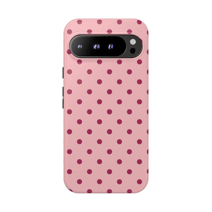 Pink with Red Dot Pattern Phone Case