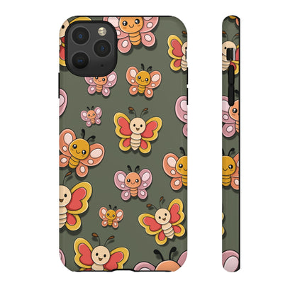 iPhone 11 Pro Max / Glossy Phone Case - Green Butterfly Sticker Design Phone Case
