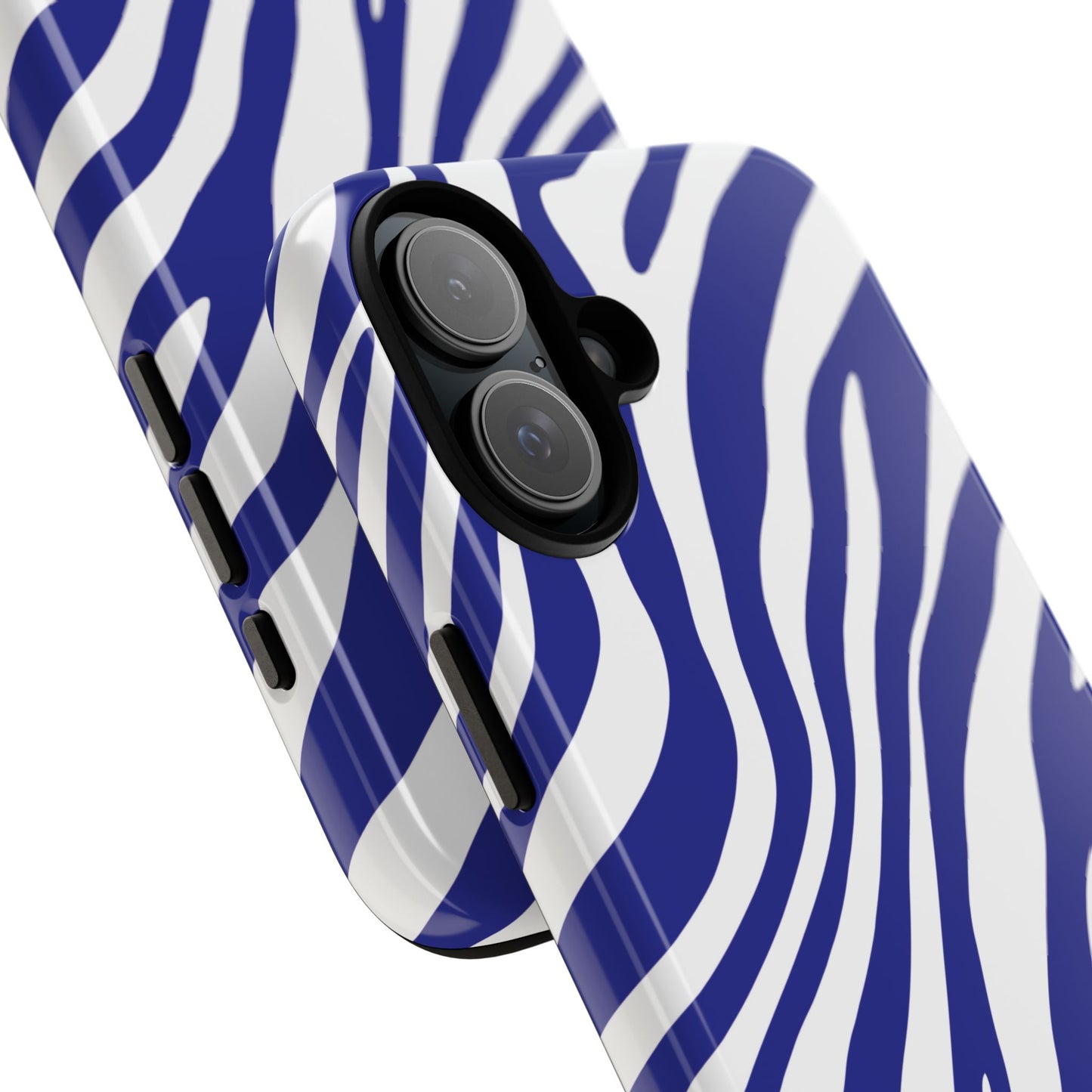 Modern Electric Blue Zebra Print Phone Case
