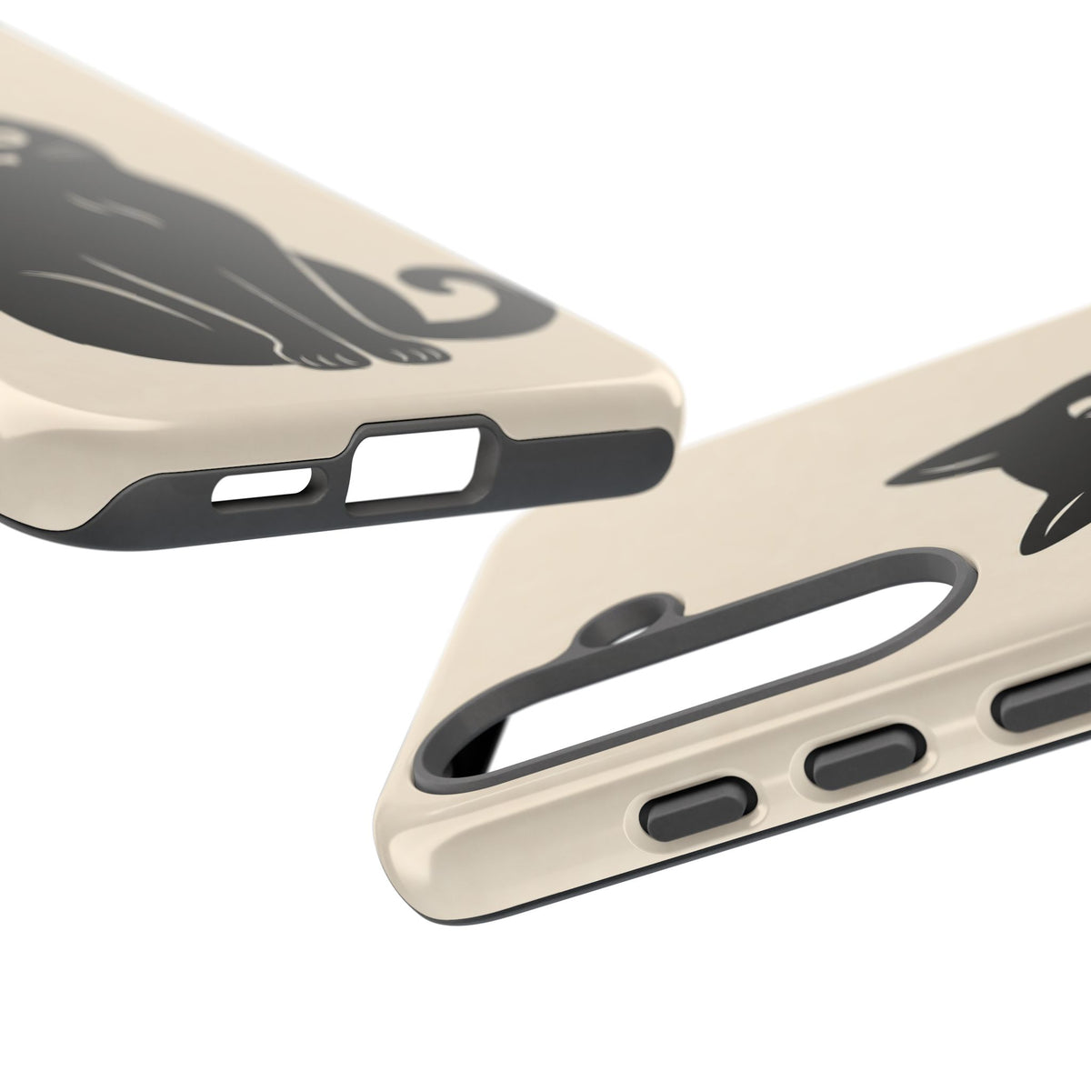 Minimalist Cream & Black Cat Phone Case