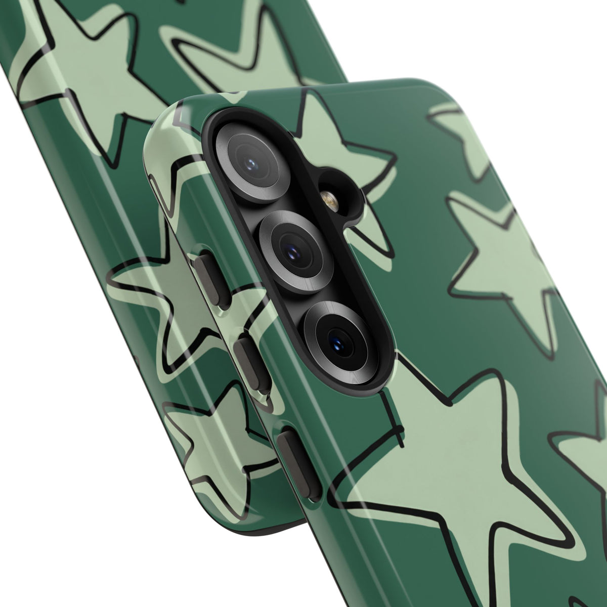Forest Green Doodle Star Phone Case