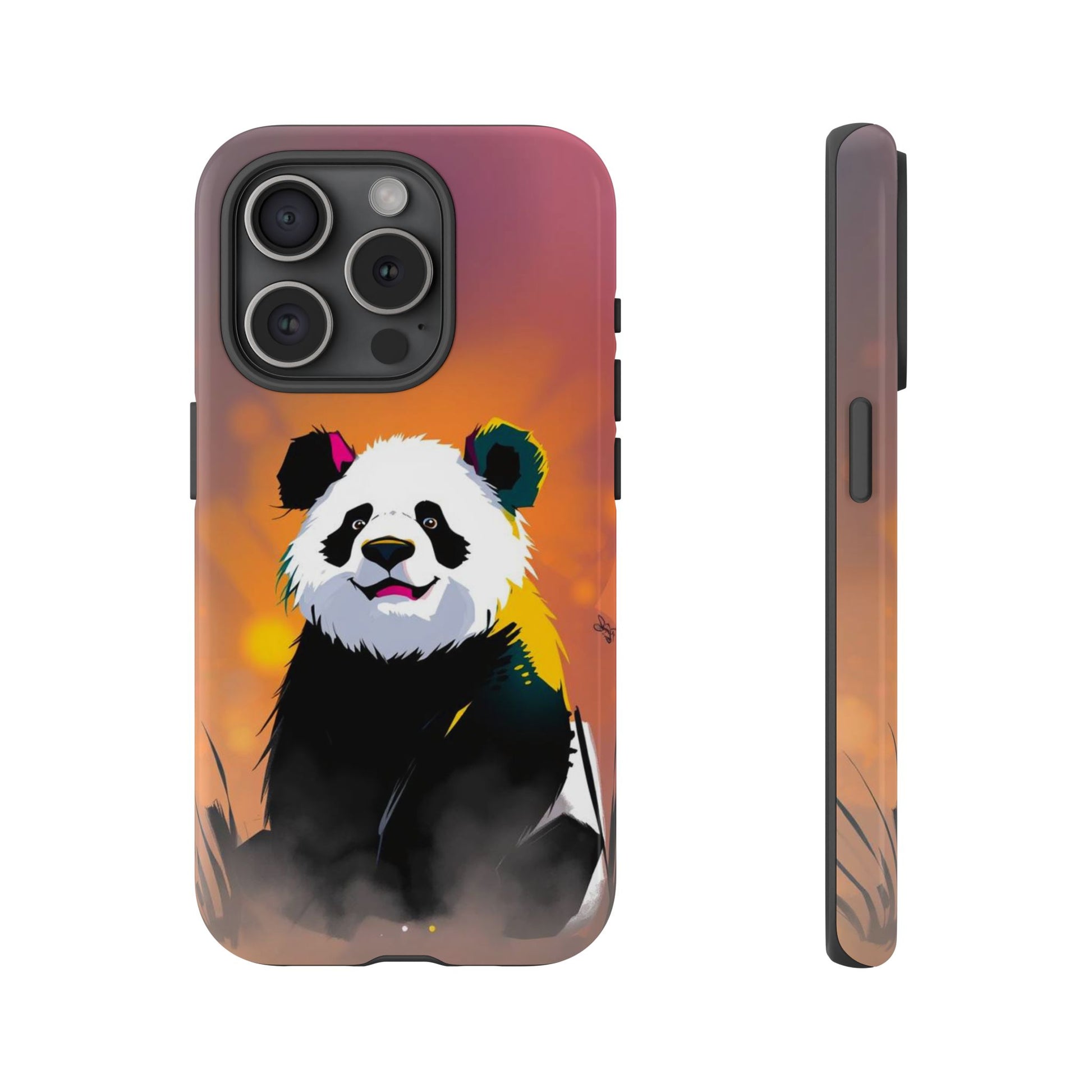 Pop Art Panda Design Phone Case - Multicolor Phone Case - iPhone 15 Pro / Glossy