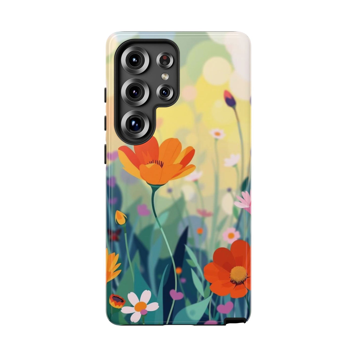Samsung Galaxy S25 Ultra / Glossy Phone Case - Pop Art Style Wildflower Design Phone Case