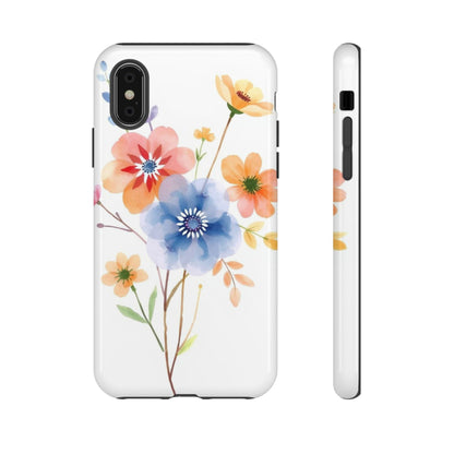 iPhone X / Glossy Phone Case - Boho Chic Watercolour Bouquet Pattern Phone Case