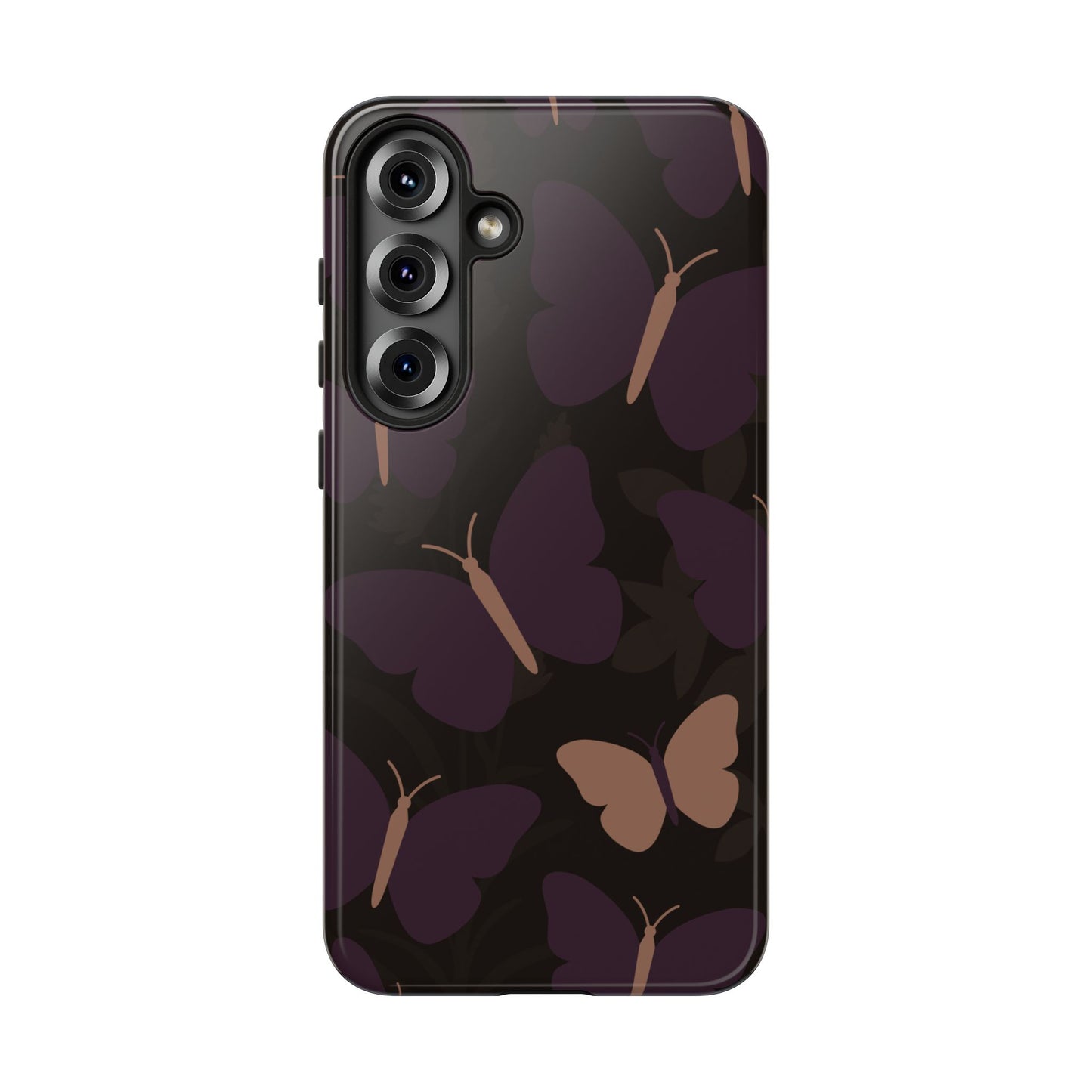 Samsung Galaxy S25 Plus / Glossy Phone Case - Minimalist Purple Butterfly Pattern Phone Case