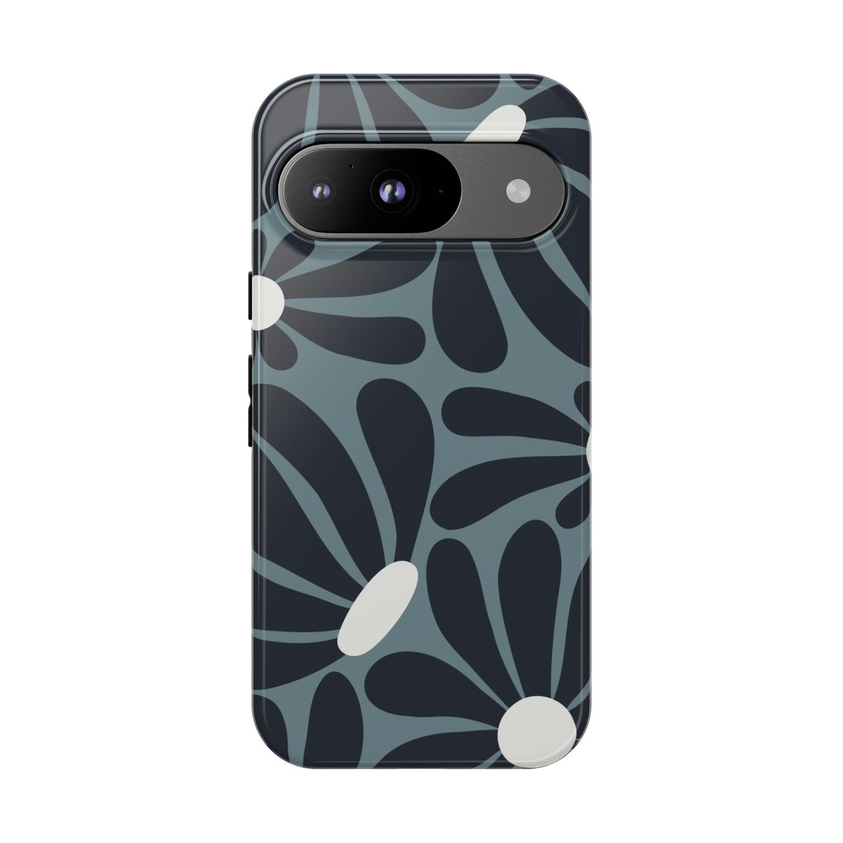 Retro Navy Blue & White Daisy Pattern Phone Case - Blue Phone Case - Google Pixel 9 / Glossy