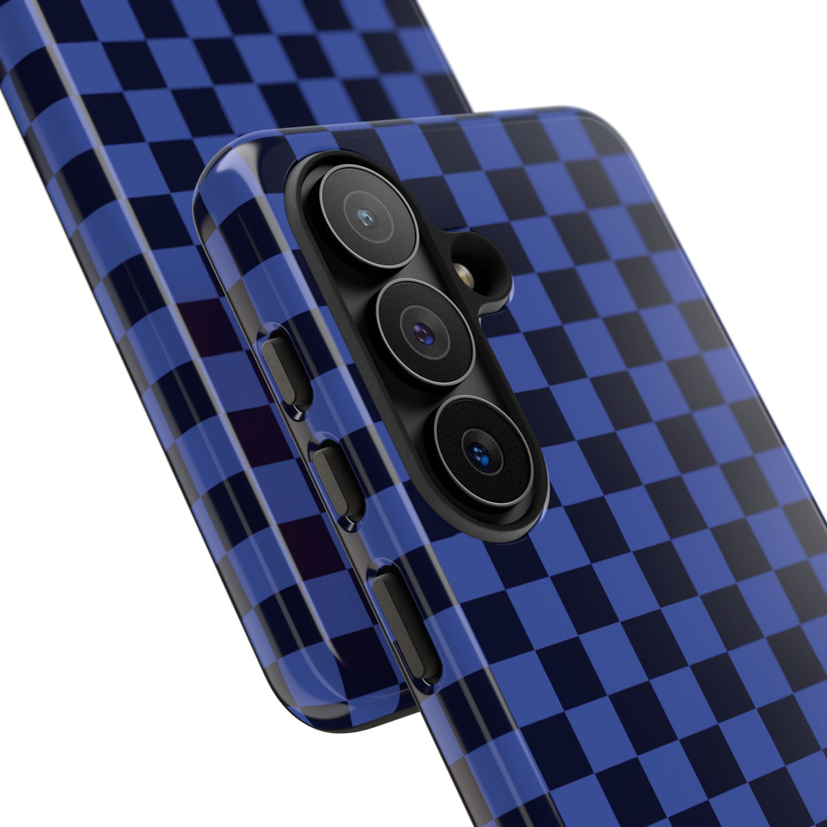 Bold Blue Small Checked Pattern Phone Case - Blue Phone Case