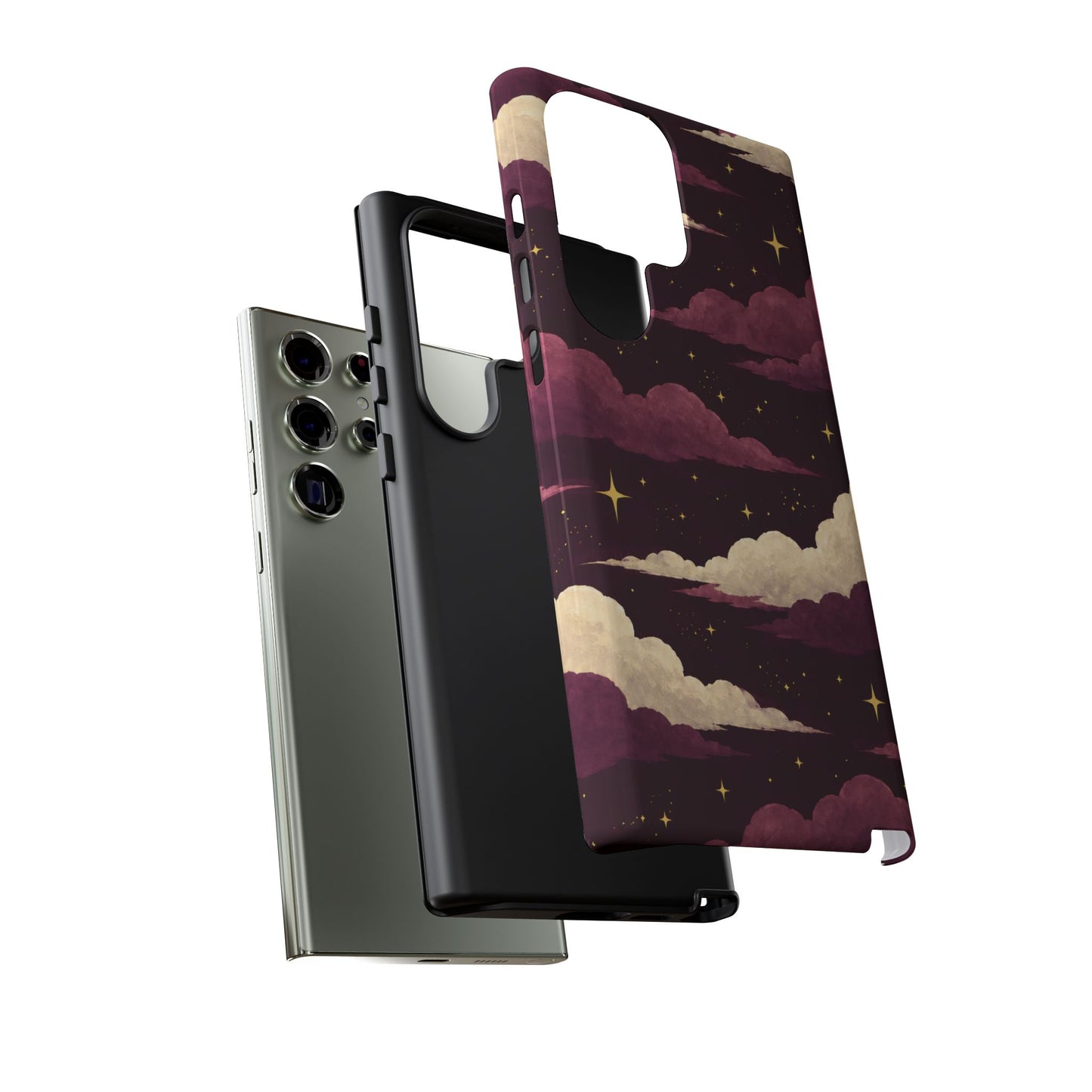 Illustrated Plum Clouds & Stars Phone Case