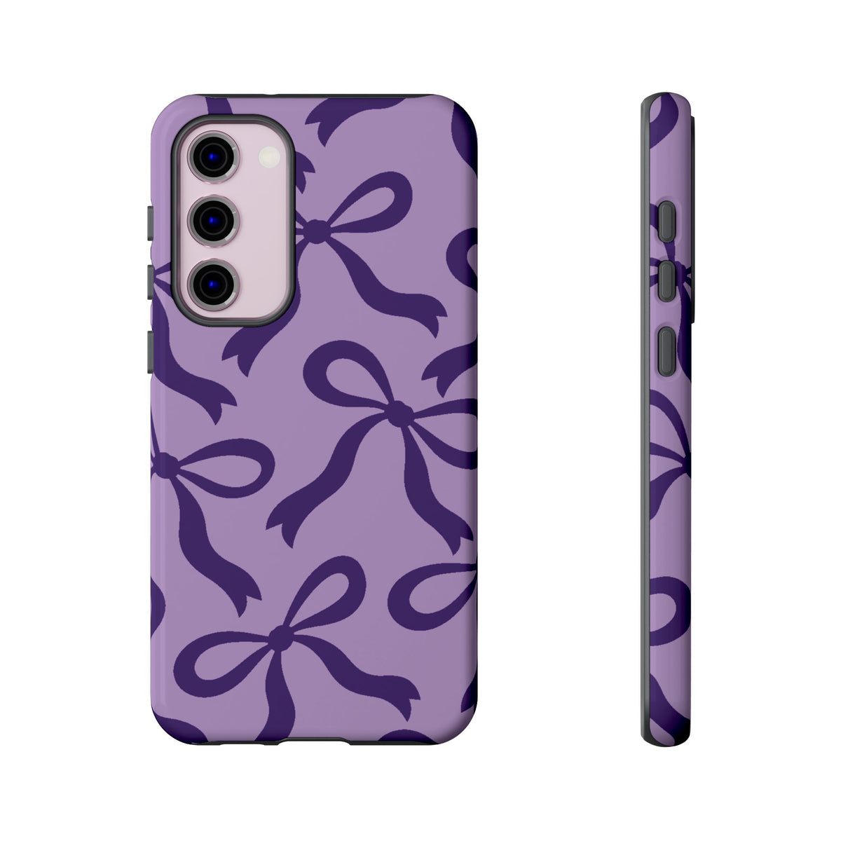 Bold Lilac and Deep Purple Bow Pattern Phone Case - Purple Phone Case - Samsung Galaxy S23 Plus / Glossy