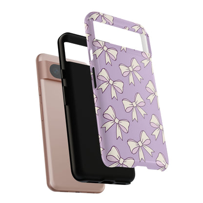 Chic Lilac Bow Pattern Phone Case