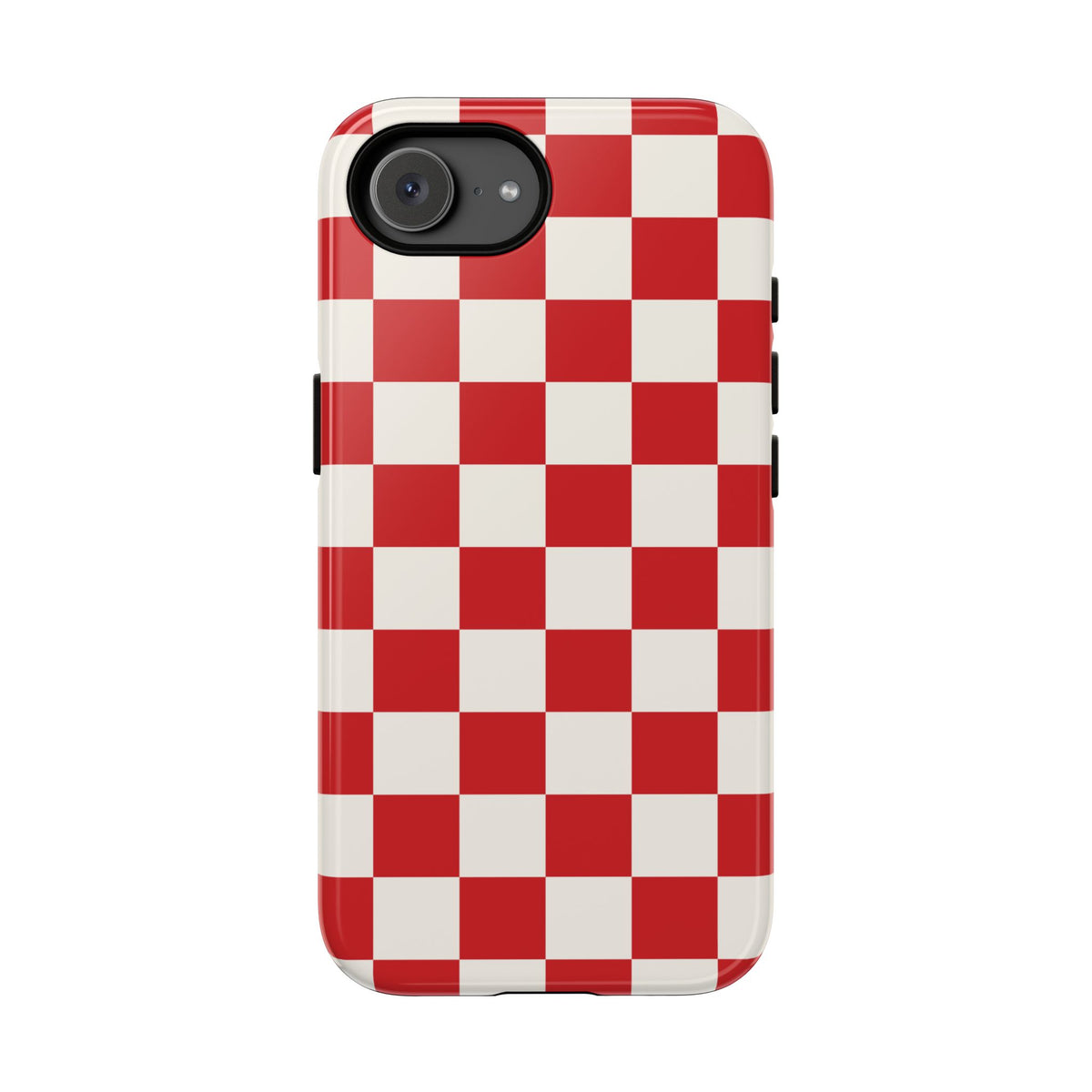 Red Checked Pattern Phone Case - Red Phone Case - iPhone 17e / Glossy