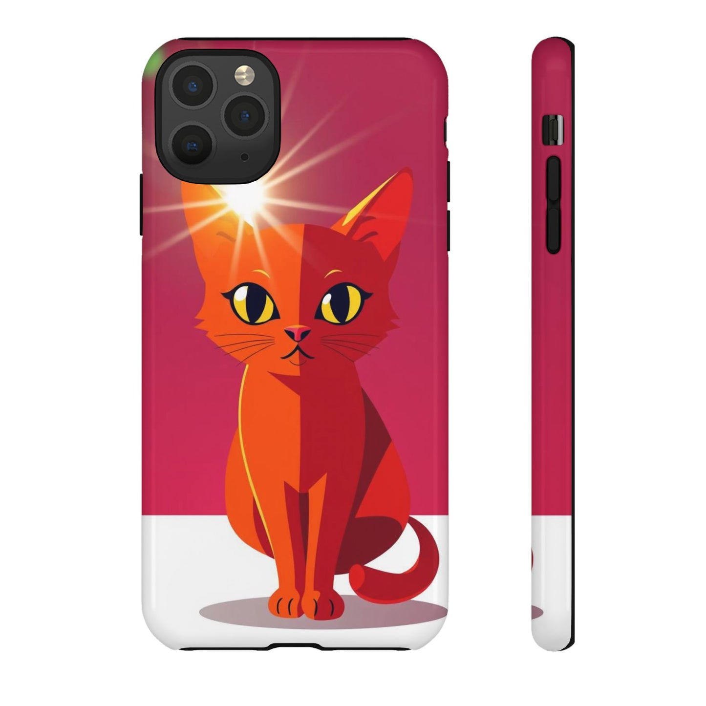 iPhone 11 Pro Max / Glossy Phone Case - Flashing Cat Design Phone Case