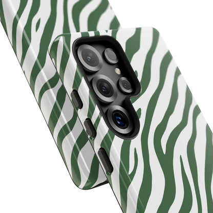 Stylish Sage Zebra Print Phone Case