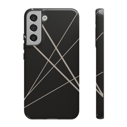 Abstract Black with Grey Lines Phone Case - Black Phone Case - Samsung Galaxy S22 Plus / Glossy