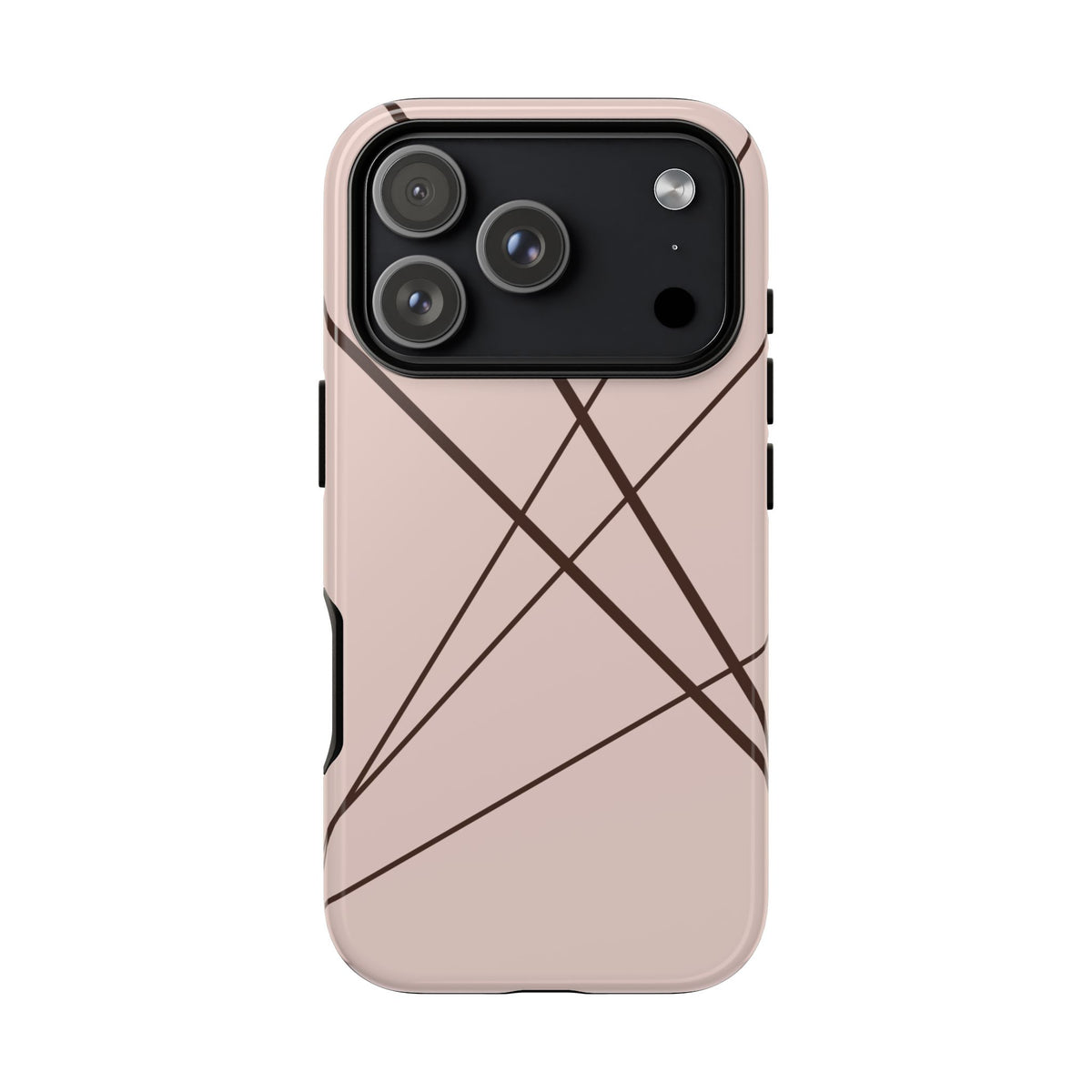 Abstract Pink with Brown Lines Phone Case - Pink Phone Case - iPhone 17 Pro / Glossy