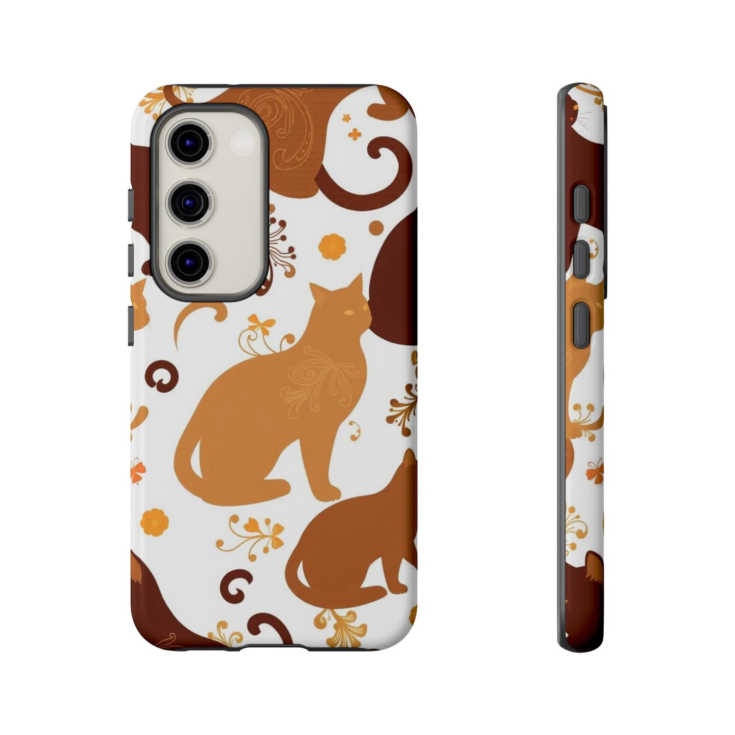 Samsung Galaxy S23 / Glossy Phone Case - Abstract Cat Pattern Phone Case