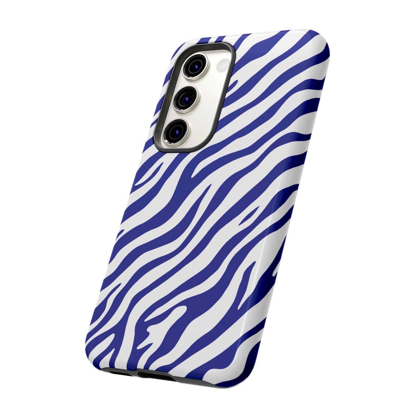 Stylish Electric Blue Zebra Print Phone Case