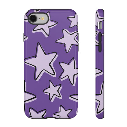 Violet Purple Doodle Star Phone Case