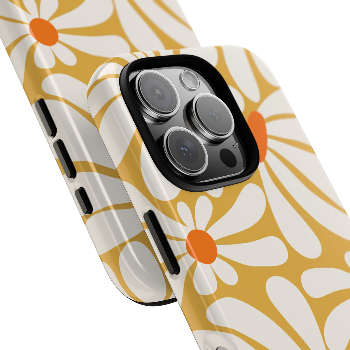 Retro Yellow Daisy Pattern Phone Case - Yellow Phone Case