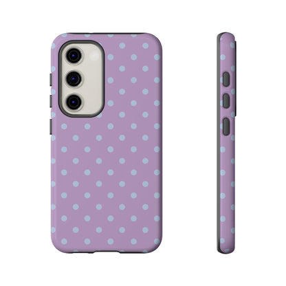 Samsung Galaxy S23 / Glossy Phone Case - Trendy Lilac & Ice Blue Dot Pattern Phone Case
