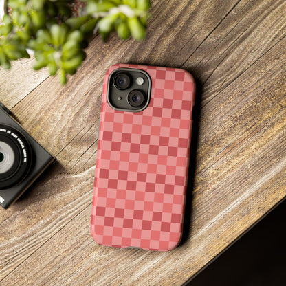 Bold Pink Small Checked Pattern Phone Case - Pink Phone Case