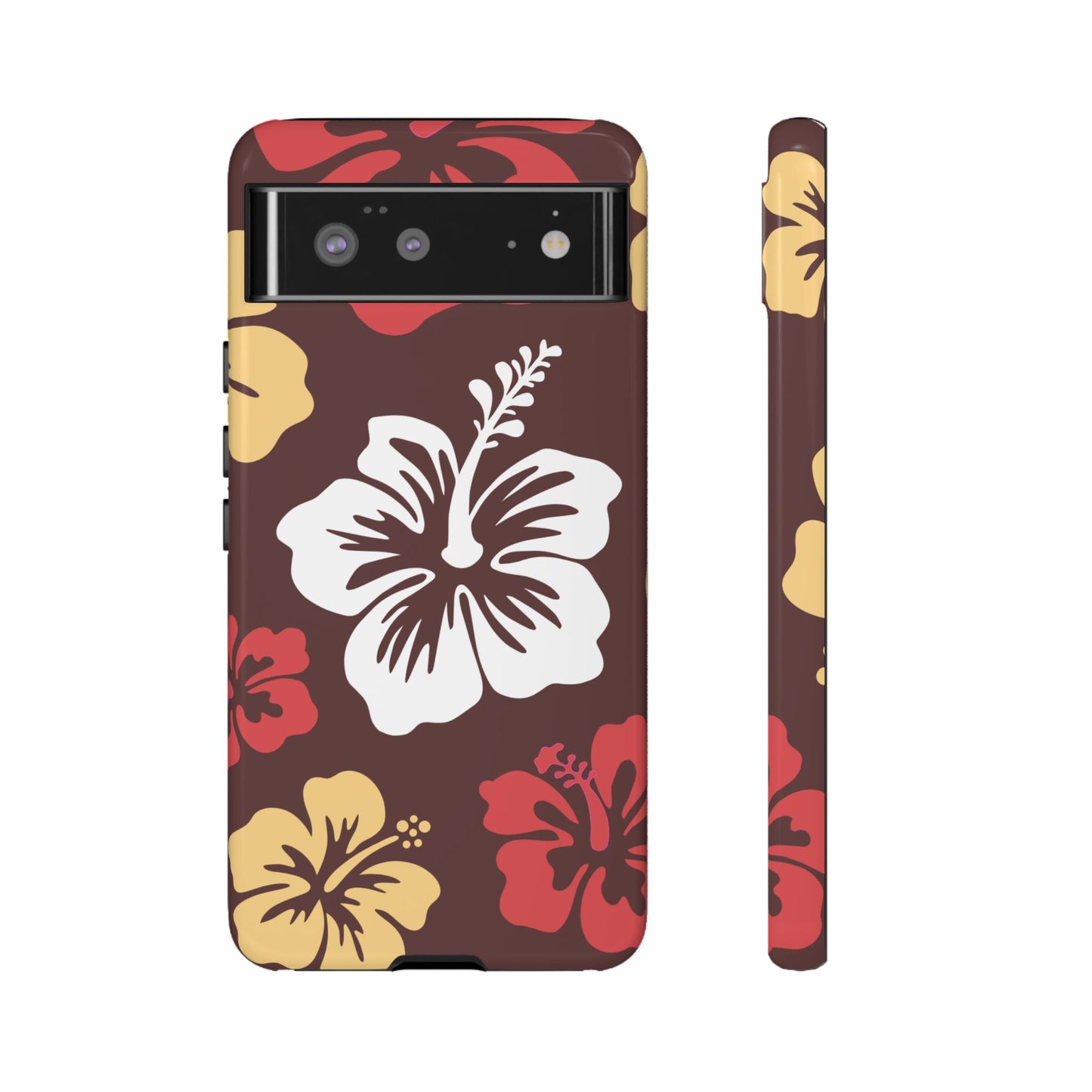 Google Pixel 6 / Glossy Phone Case - ’Hibiscus Retro Pattern #2’ Phone Case