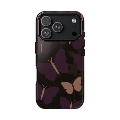 iPhone 17 Pro / Glossy Phone Case - Minimalist Purple Butterfly Pattern Phone Case