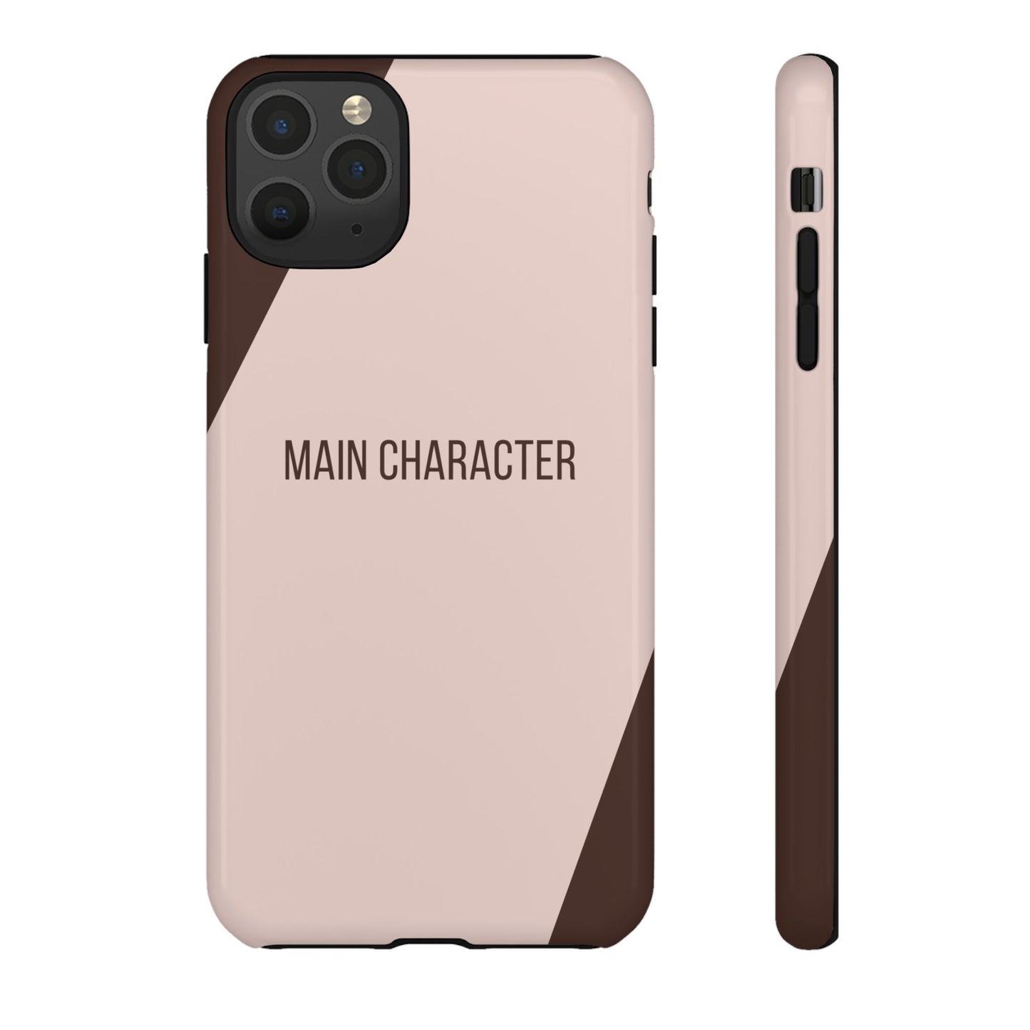 iPhone 11 Pro Max / Glossy Phone Case - Sassy Statement Case ’Main Character’ in Pink & Brown