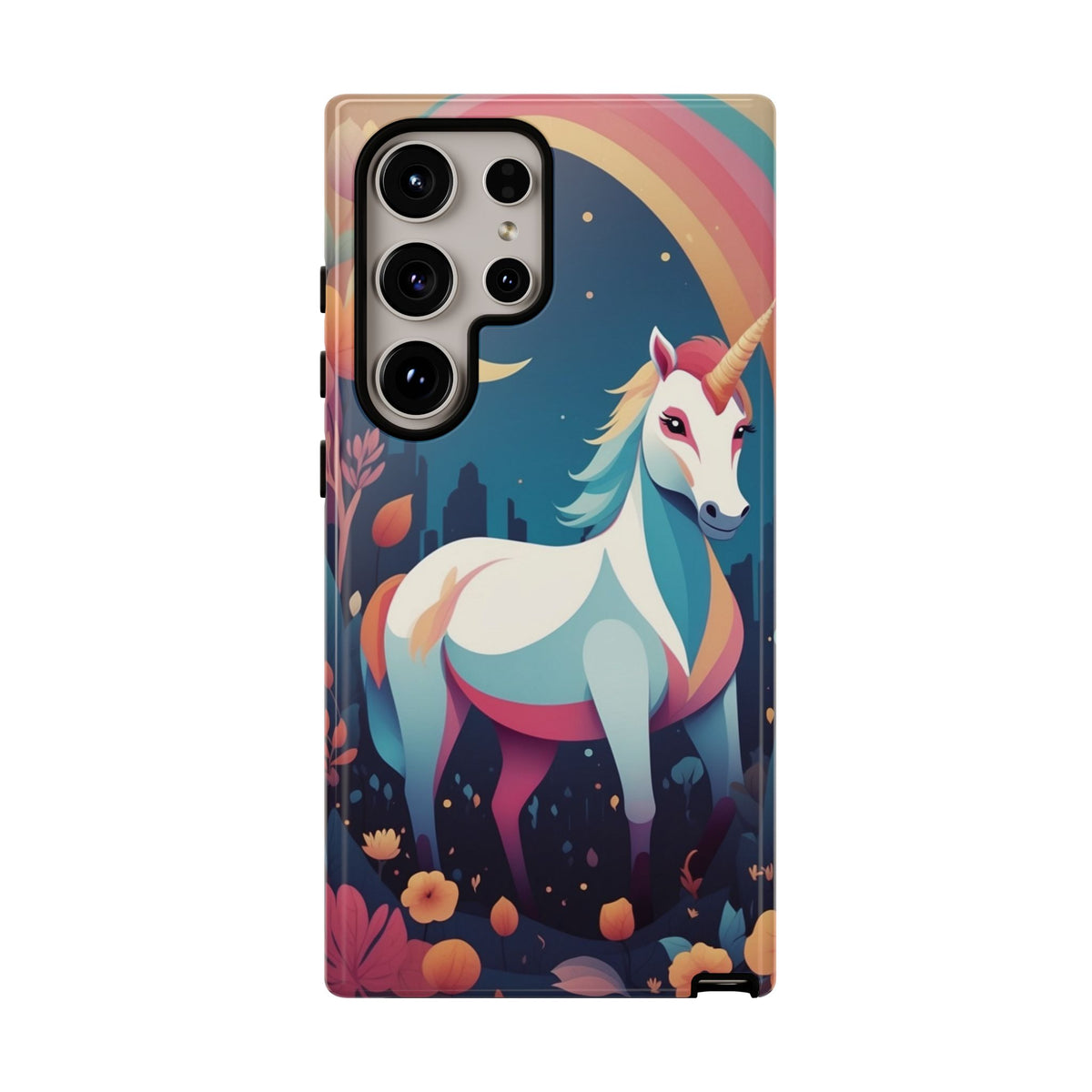 Stylised Unicorn & Rainbow Design Phone Case - Multicolor Phone Case - Samsung Galaxy S24 Ultra / Glossy