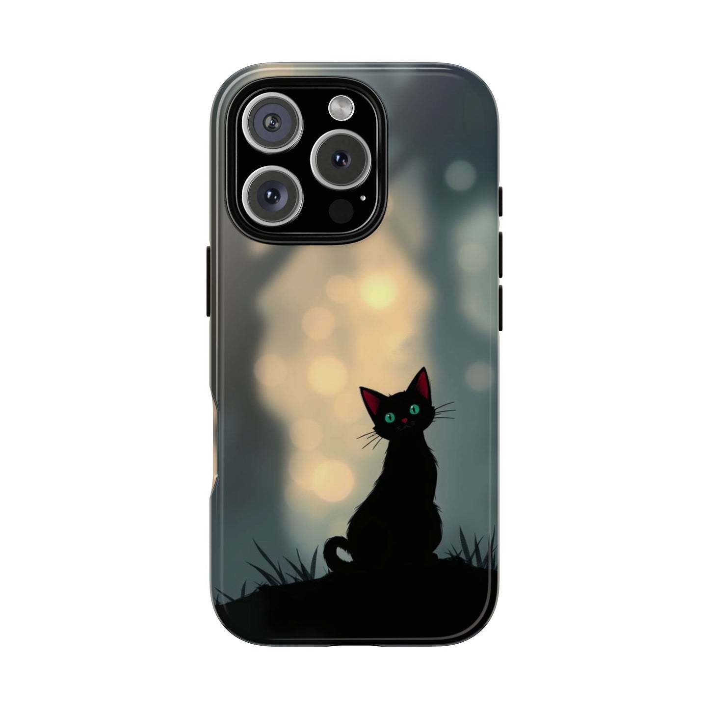 iPhone 16 Pro / Glossy Phone Case - Gothic Cat Design Phone Case