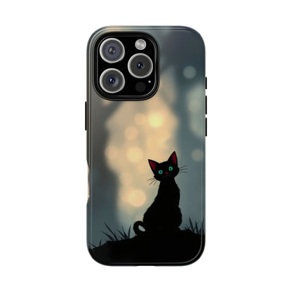iPhone 16 Pro / Glossy Phone Case - Gothic Cat Design Phone Case