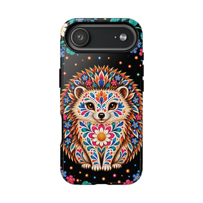 Vibrant Orange and Turquoise Calavera Hedgehog Phone Case - Multicolor Phone Case - iPhone 17 Air / Glossy