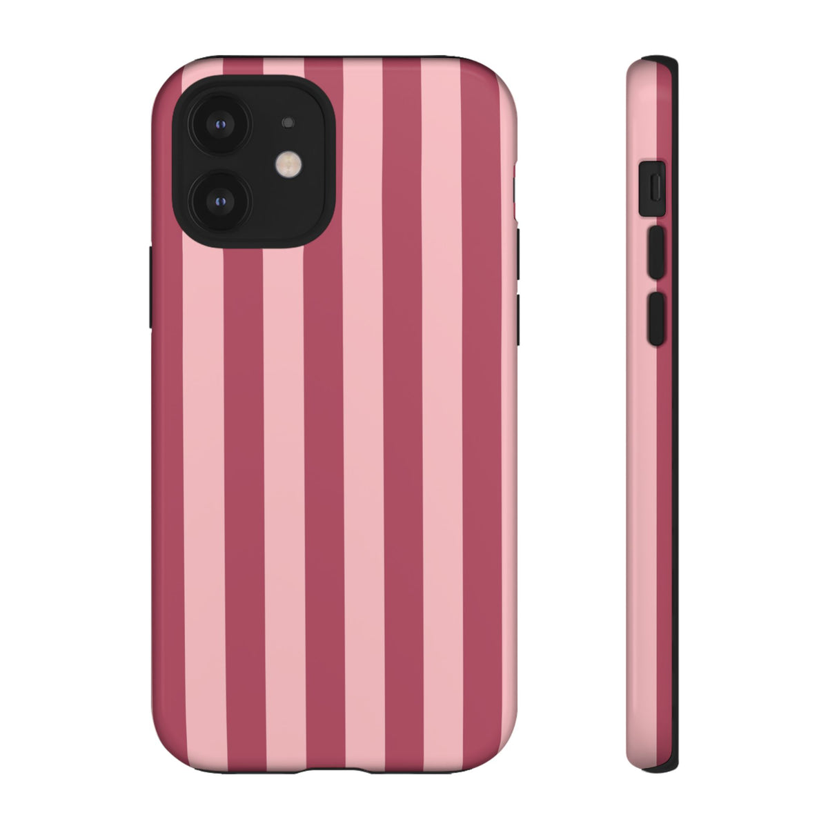 Pink Stripe Pattern Phone Case - Pink Phone Case - iPhone 12 / Glossy