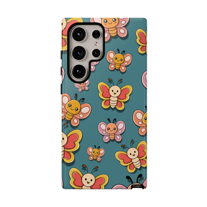 Blue Butterfly Sticker Design Phone Case - Blue Phone Case - Samsung Galaxy S24 Ultra / Glossy