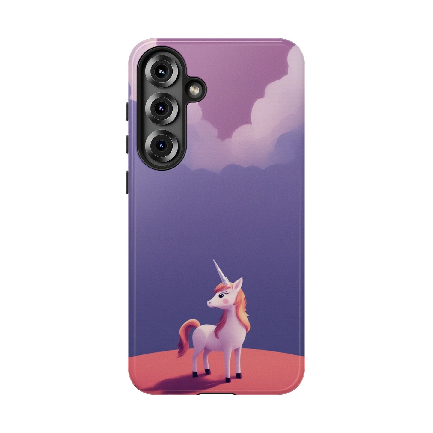 Samsung Galaxy S25 Plus / Glossy Phone Case - Cute Unicorn & Cloud Design Phone Case