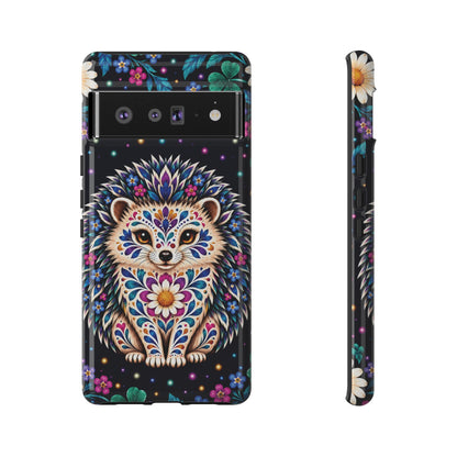 Vibrant Purple and Teal Calavera Hedgehog Phone Case - Multicolor Phone Case - Google Pixel 6 Pro / Glossy